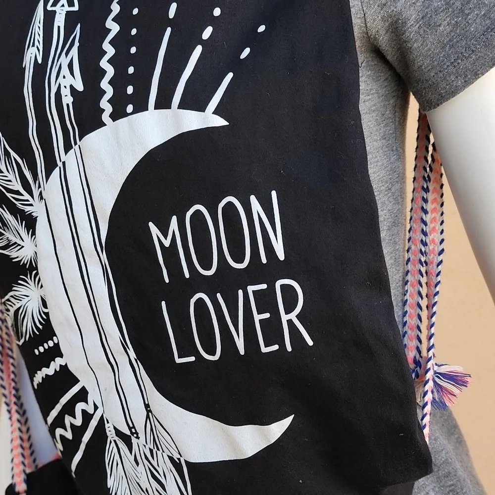 VINTAGE MOON LOVER Cotton Sling Bag Backpack Boho Hippie Festival Travel